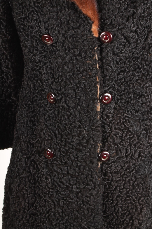 Vintage Double-Breasted Persian Lamb Fur Coat