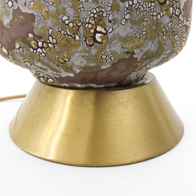 Mid-Century Ceramic and Brass Table Lamp