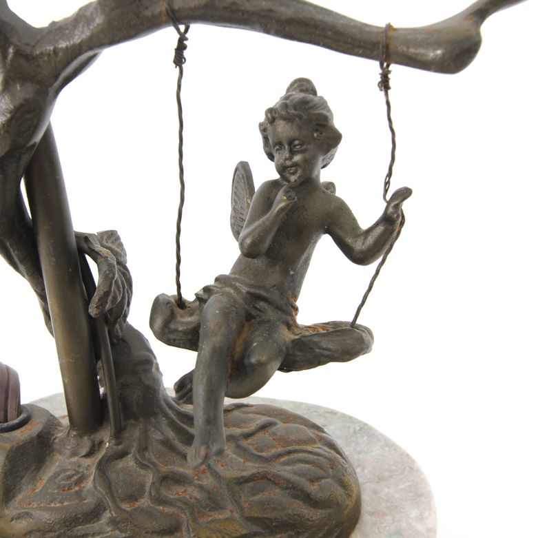 Vintage Andrea by Sadek Art Nouveau Style Bronze Table Lamp