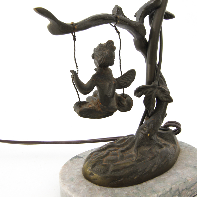 Vintage Andrea by Sadek Art Nouveau Style Bronze Table Lamp