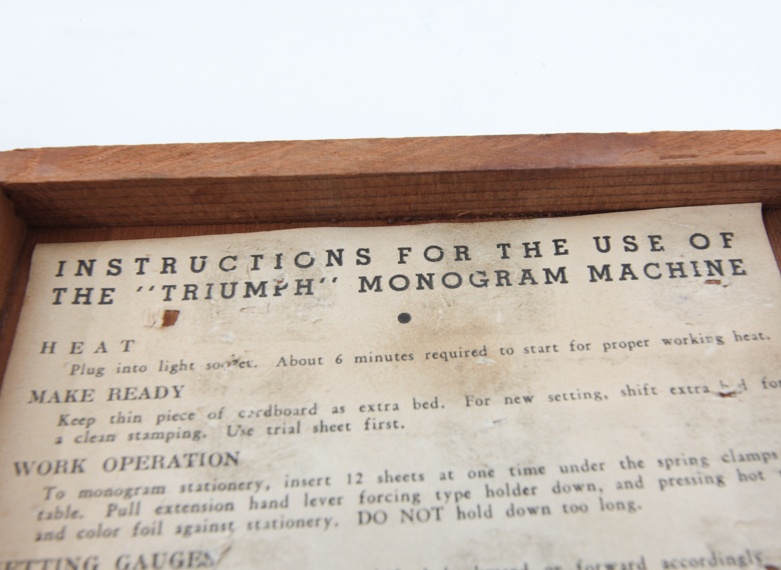 Vintage Triumph Collection of Monogram Letters