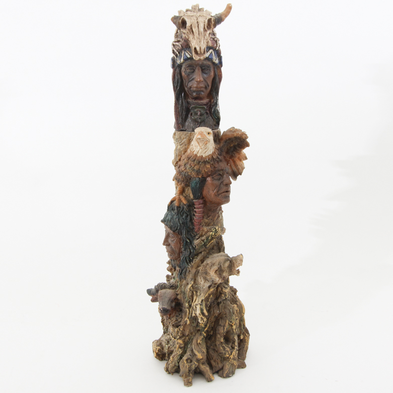 Resin Totem Sculpture with Double Edged Knife Topper