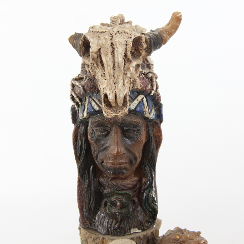 Resin Totem Sculpture with Double Edged Knife Topper