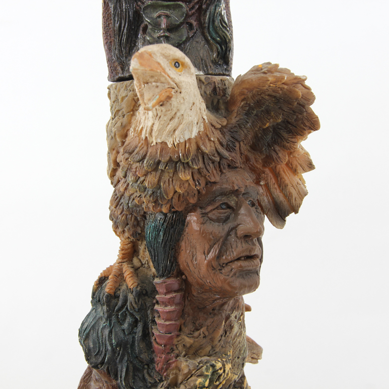 Resin Totem Sculpture with Double Edged Knife Topper