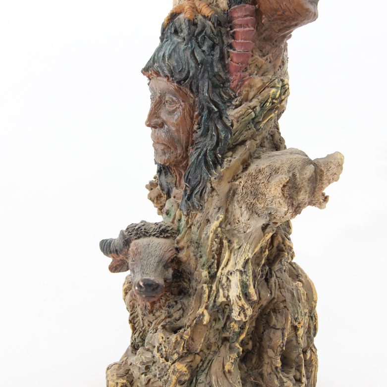Resin Totem Sculpture with Double Edged Knife Topper