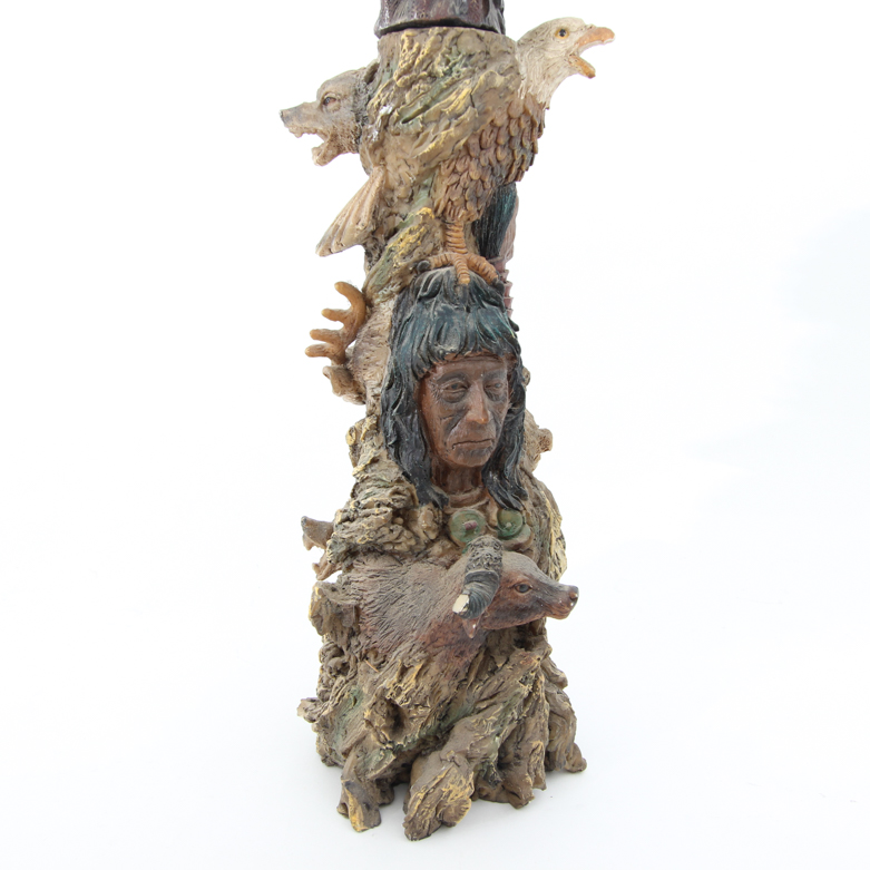 Resin Totem Sculpture with Double Edged Knife Topper