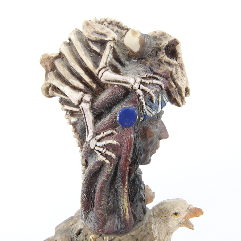 Resin Totem Sculpture with Double Edged Knife Topper