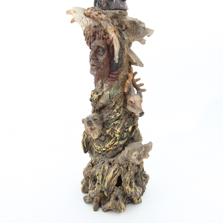 Resin Totem Sculpture with Double Edged Knife Topper