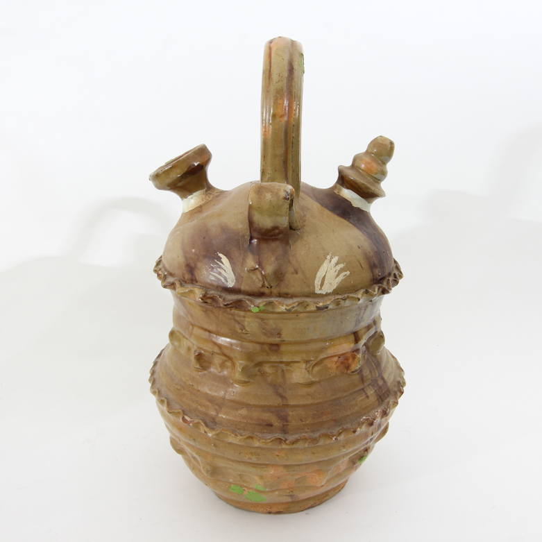 Collection of Vintage Thrown Stoneware Oil Jugs