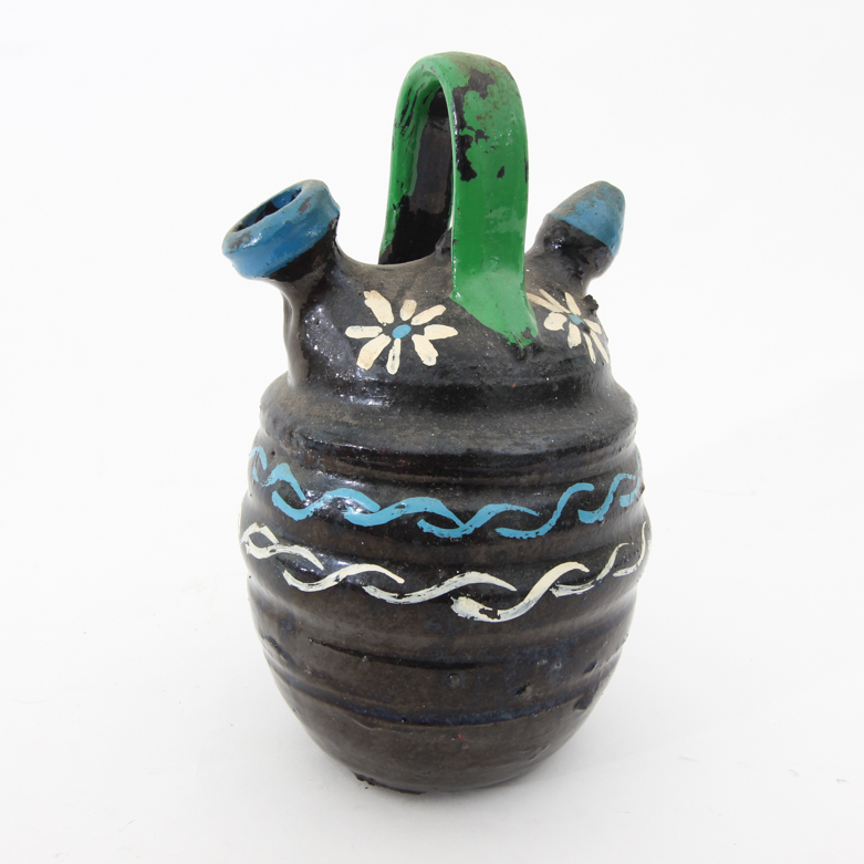 Collection of Vintage Thrown Stoneware Oil Jugs