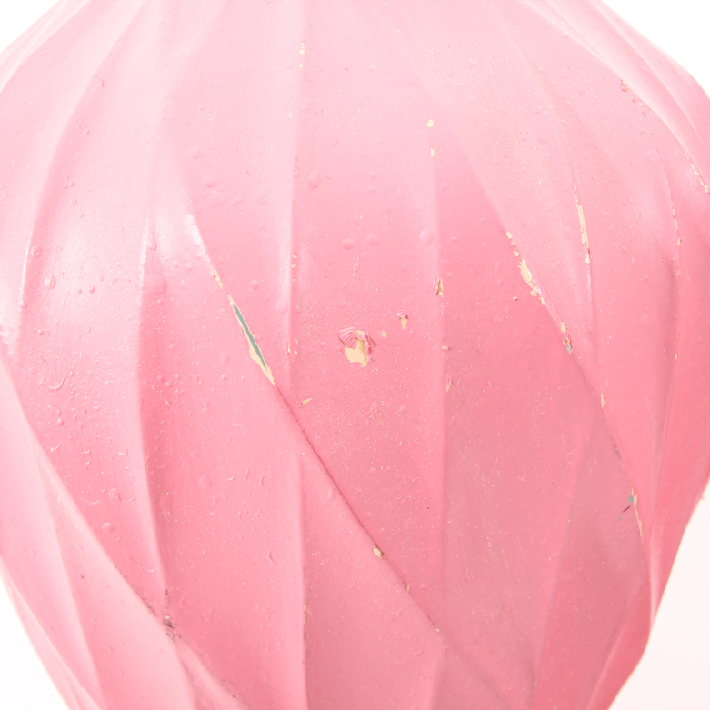 Pair of Pink Painted Metal Table Lamps