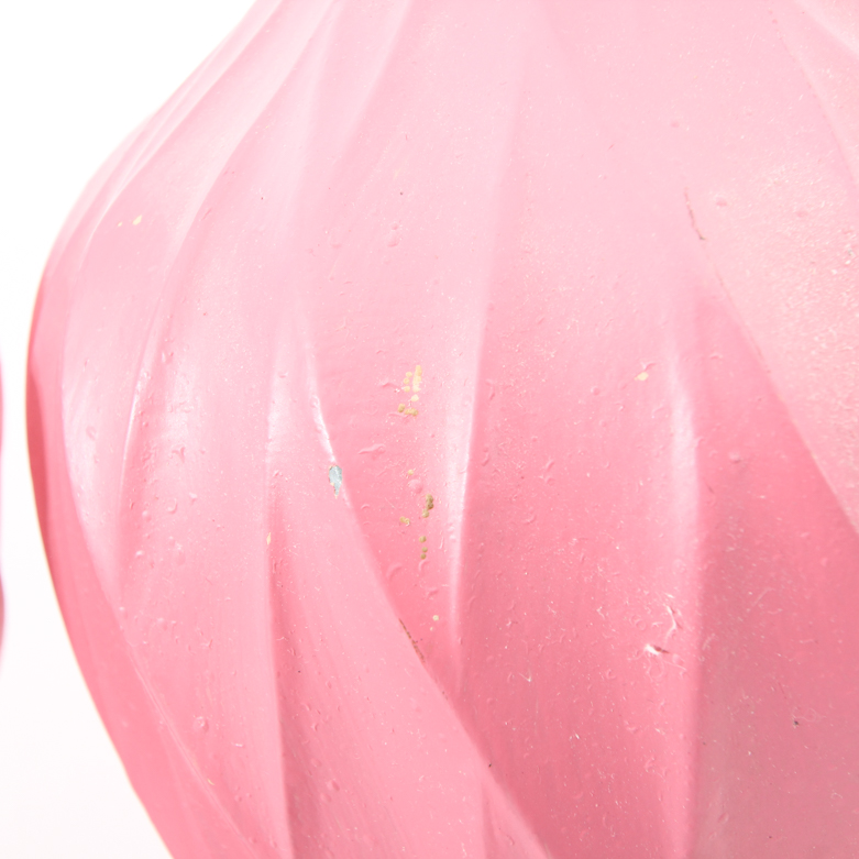 Pair of Pink Painted Metal Table Lamps