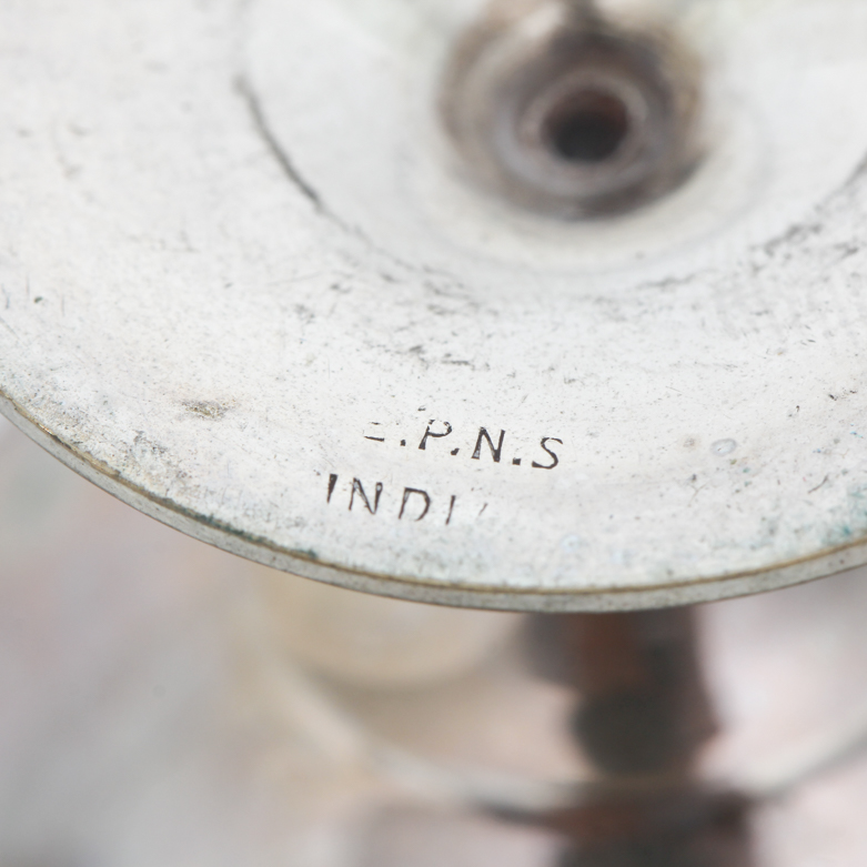 Etched Silver Plated Cordial Goblets from India