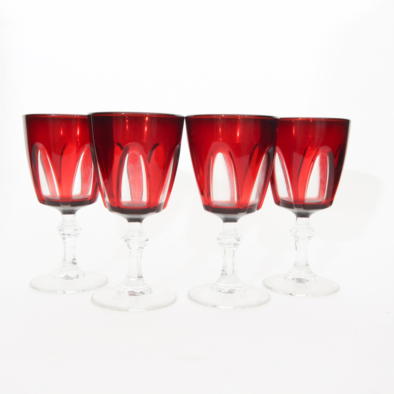 Vintage Cristal D'Arques-Durand "Gothic" Wine Glasses