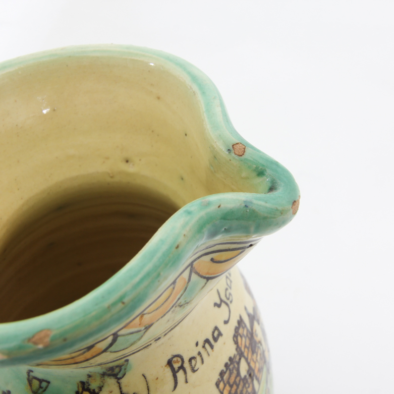 Pair of Spanish Ceramic Art Pottery Pitchers