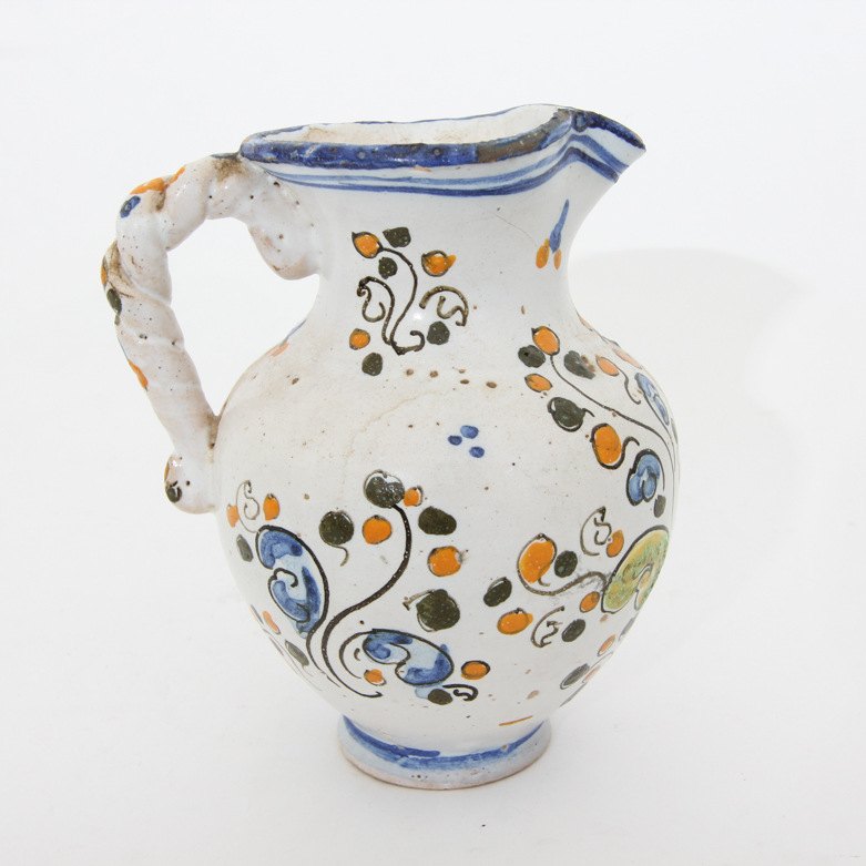 Pair of Spanish Ceramic Art Pottery Pitchers