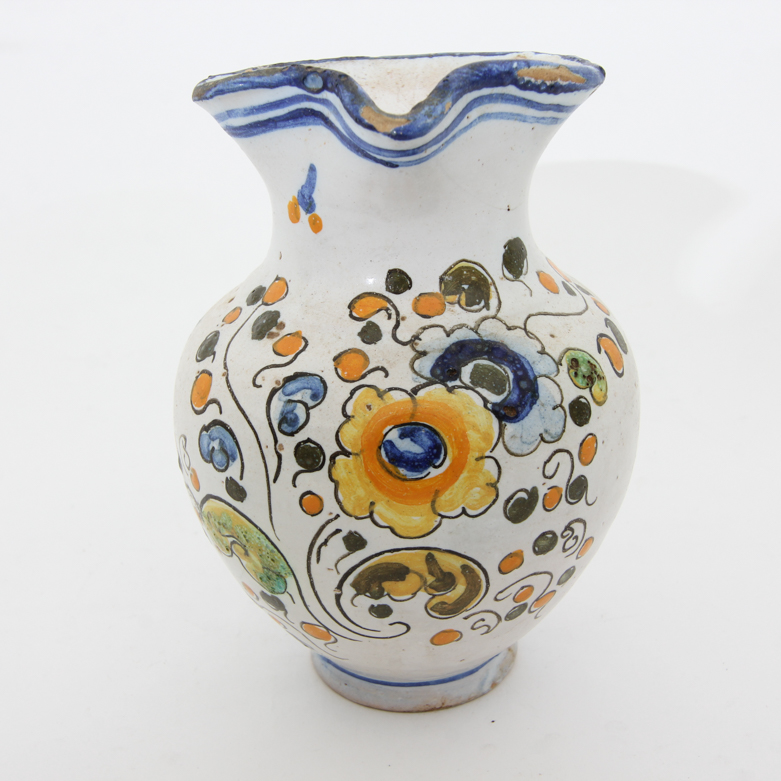 Pair of Spanish Ceramic Art Pottery Pitchers