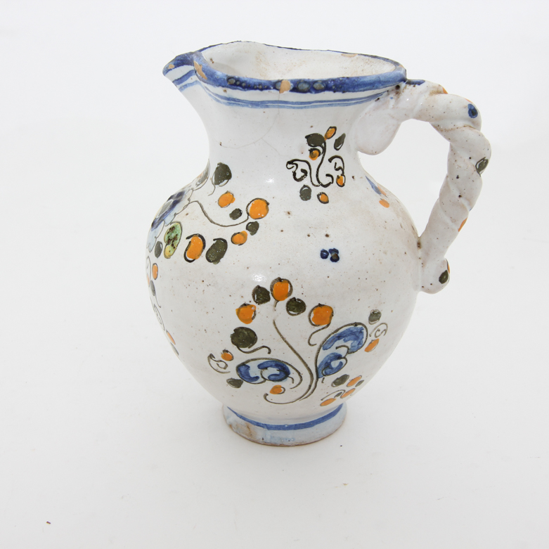 Pair of Spanish Ceramic Art Pottery Pitchers