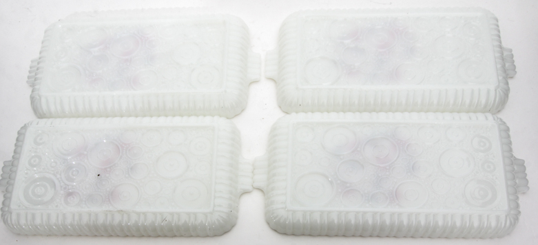 Vintage Anchor Hocking Milk Glass Snack Set "Fleurette"