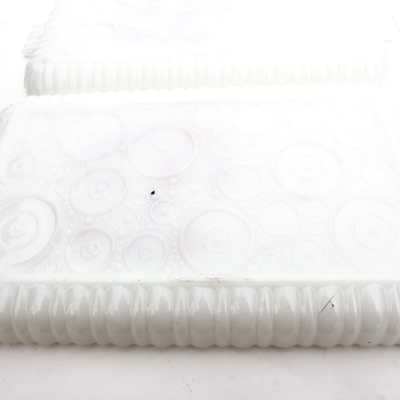 Vintage Anchor Hocking Milk Glass Snack Set "Fleurette"