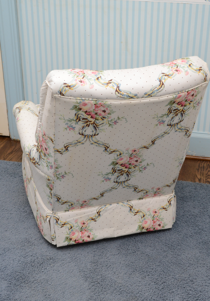 Vintage Floral Upholstered Lounge Chair