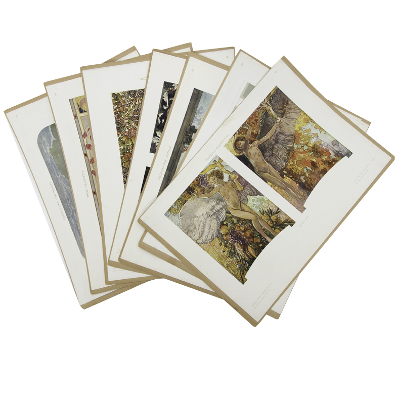 Collection of Vintage Lithographic Plates from Italian Modelli D'Arte Decorativa  Portfolio Series