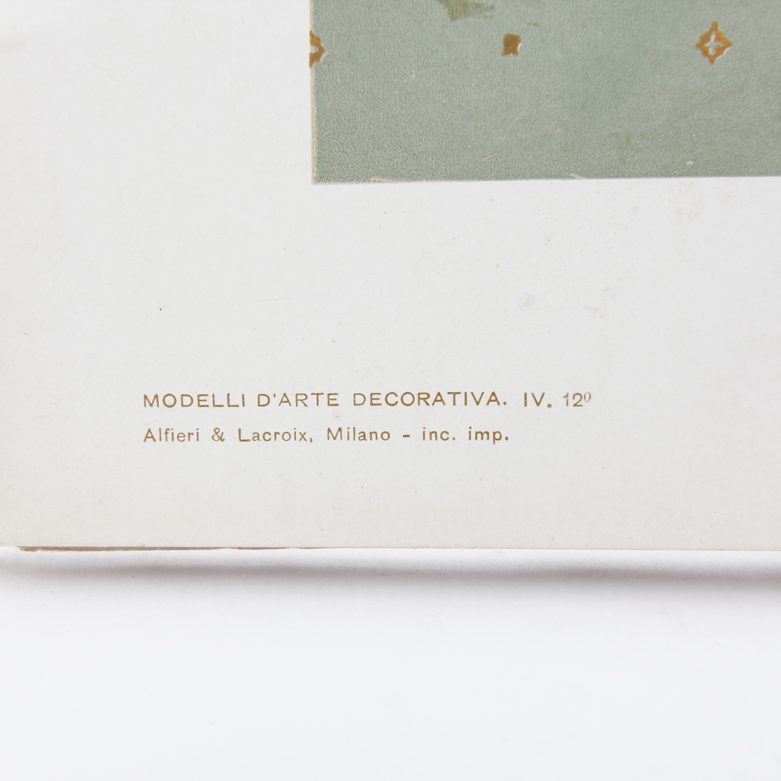 Collection of Vintage Lithographic Plates from Italian Modelli D'Arte Decorativa  Portfolio Series