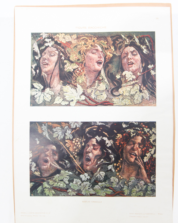 Collection of Vintage Lithographic Plates from Italian Modelli D'Arte Decorativa  Portfolio Series