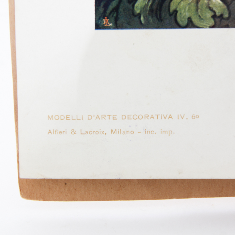 Collection of Vintage Lithographic Plates from Italian Modelli D'Arte Decorativa  Portfolio Series