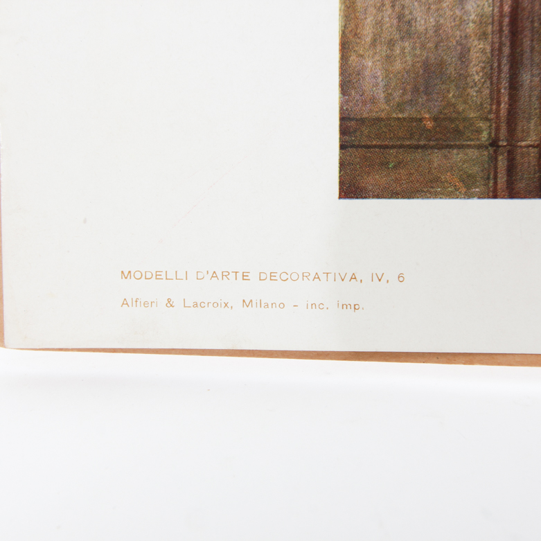 Collection of Vintage Lithographic Plates from Italian Modelli D'Arte Decorativa  Portfolio Series