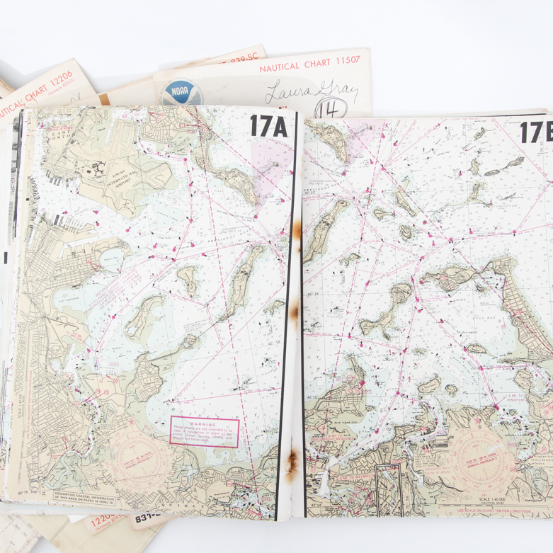 Collection of Vintage Nautical Maps