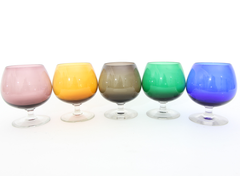Collection of Colored Cordial Glasses