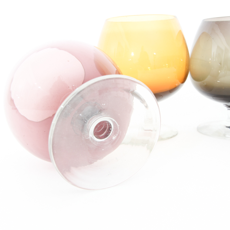 Collection of Colored Cordial Glasses