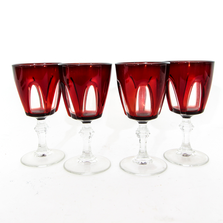 Vintage Cristal D'Arques-Durand "Gothic" Wine Glasses