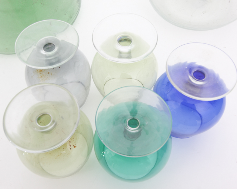 Collection of Porron Wine Pitchers  and Brandy Snifters