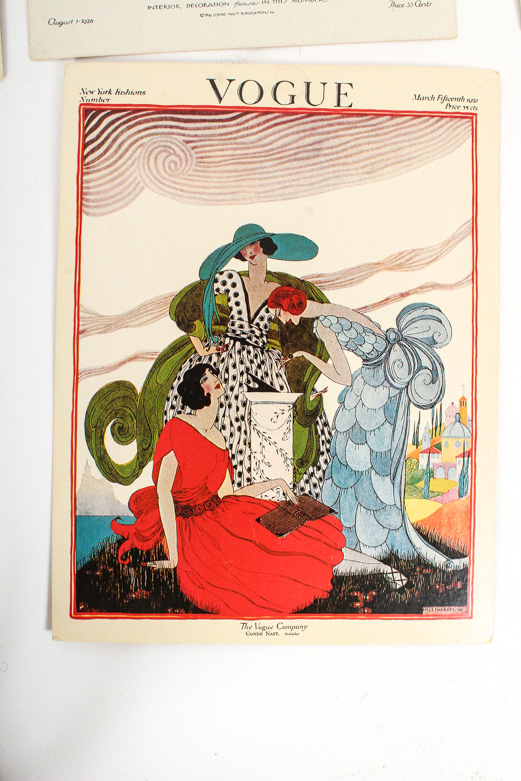 Collection of Vintage Vogue Magazine Cover Offset Lithographs