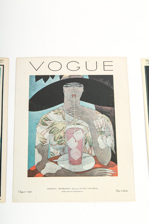 Collection of Vintage Vogue Magazine Cover Offset Lithographs