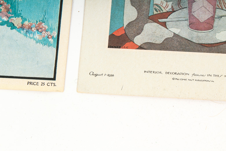 Collection of Vintage Vogue Magazine Cover Offset Lithographs