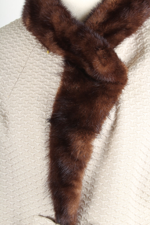 Vintage Dress Coat with Mink Fur Trim