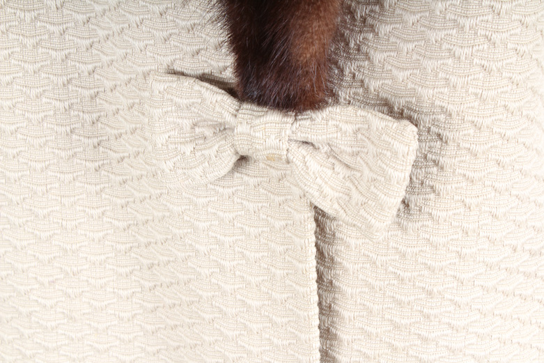 Vintage Dress Coat with Mink Fur Trim