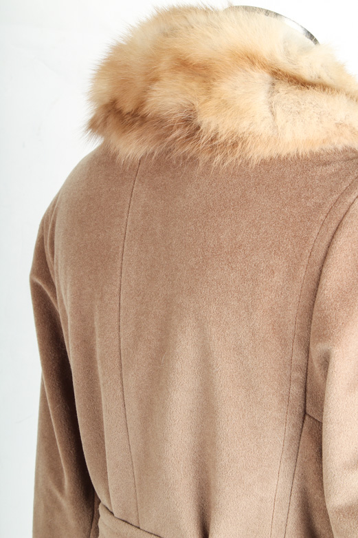 Vintage Wrap Coat With Fur Trim