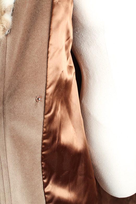 Vintage Wrap Coat With Fur Trim