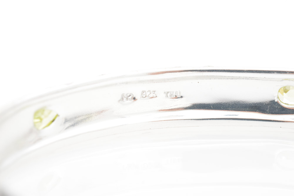 Sterling Silver Natural Peridot Cuff