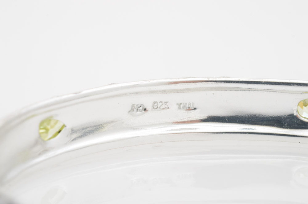 Sterling Silver Natural Peridot Cuff