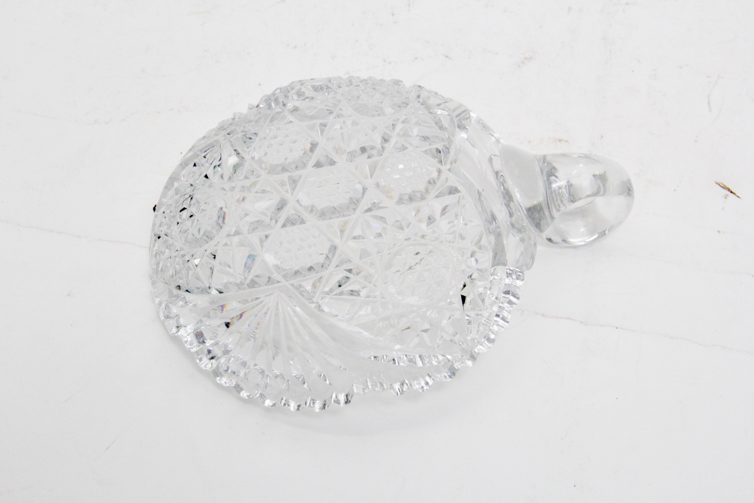 American Brilliant Cut Glass Bowl and Two Nappy Dishes
