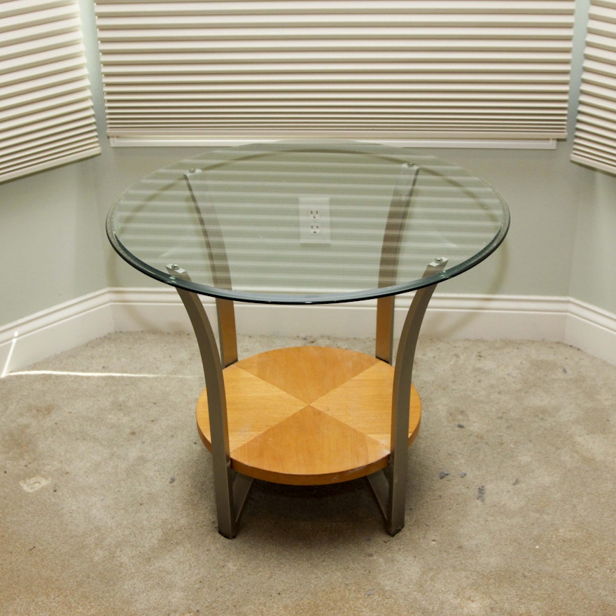 Modern Glass Top Side Table