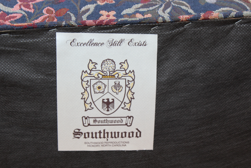 Custom Upholstered Settee by Southwood with Chair