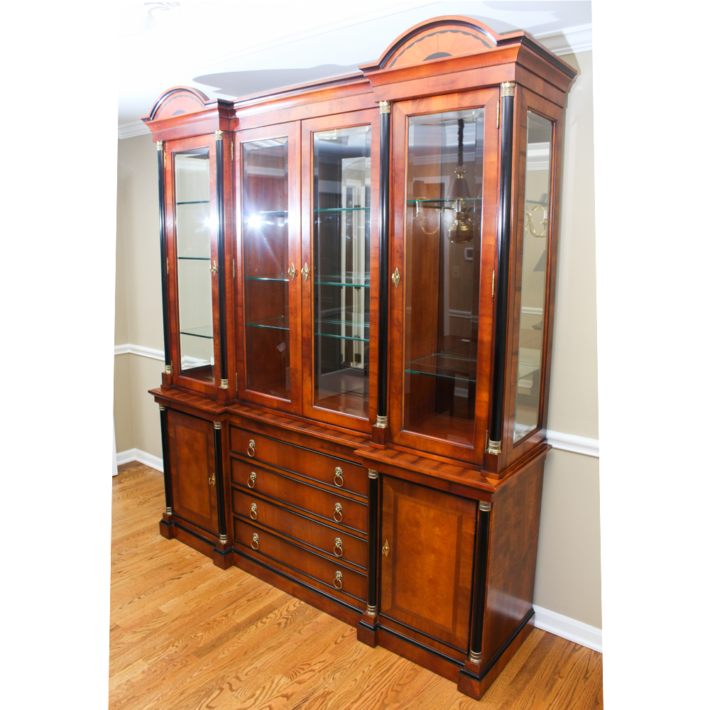 Empire Style Mahogany Veneer China Cabinet by Century