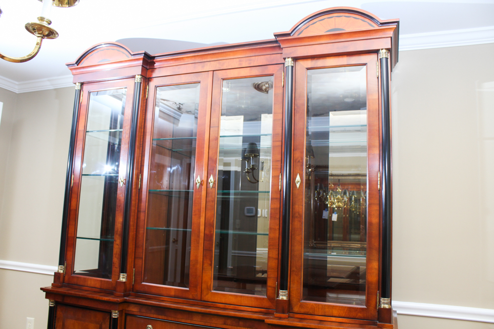Empire Style Mahogany Veneer China Cabinet by Century