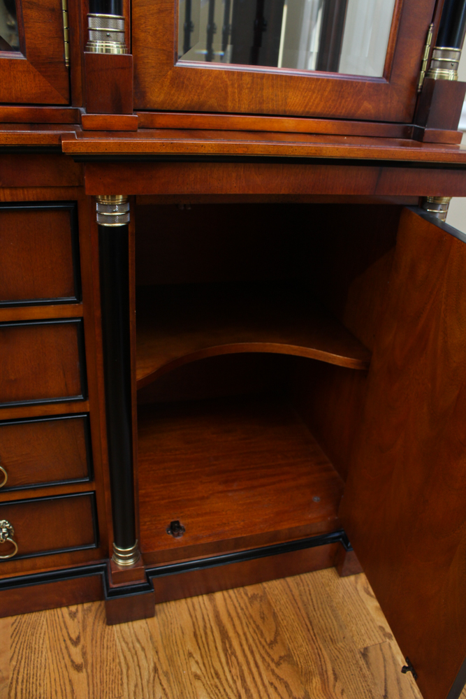 Empire Style Mahogany Veneer China Cabinet by Century